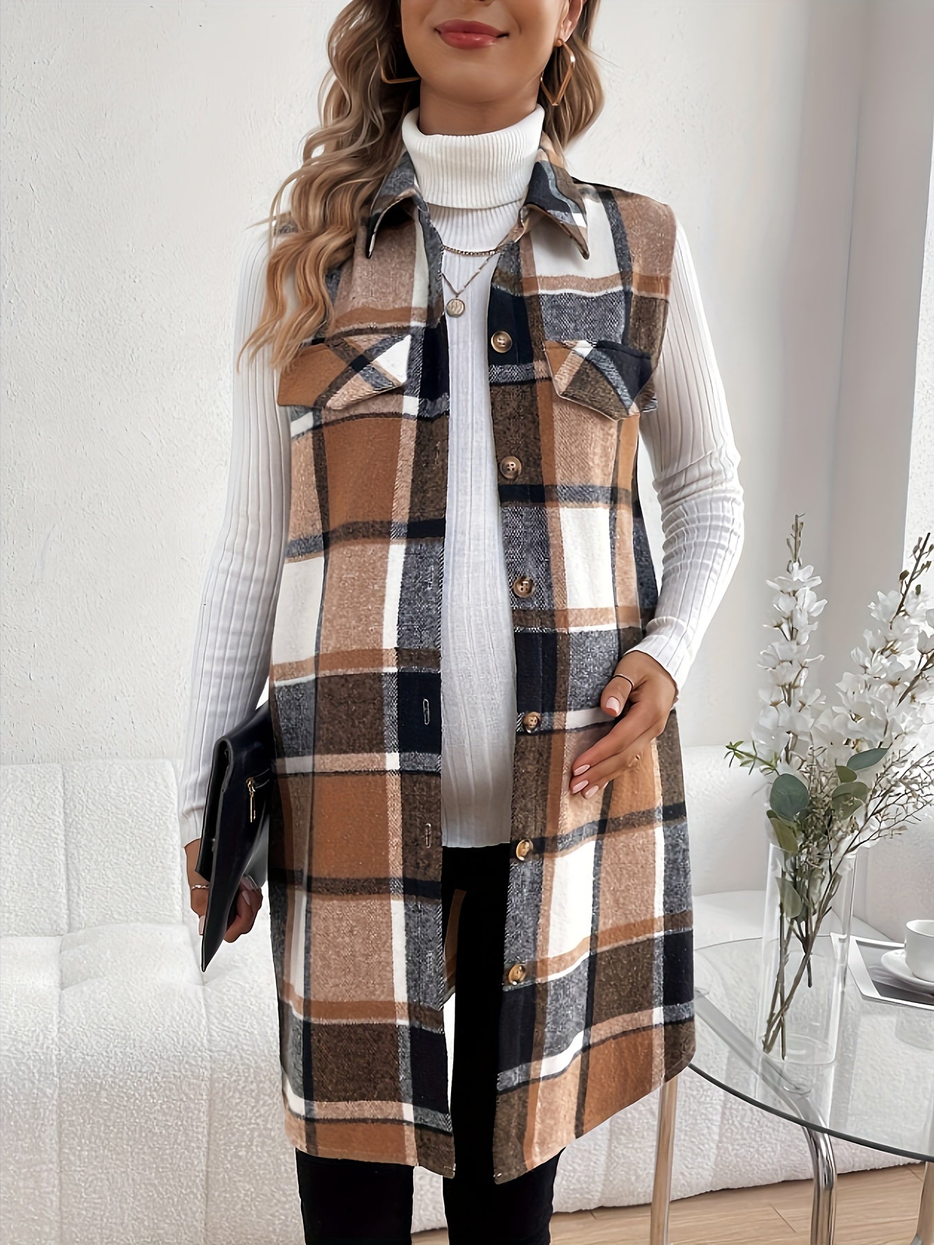 BumpChic Maternity Plaid Coat