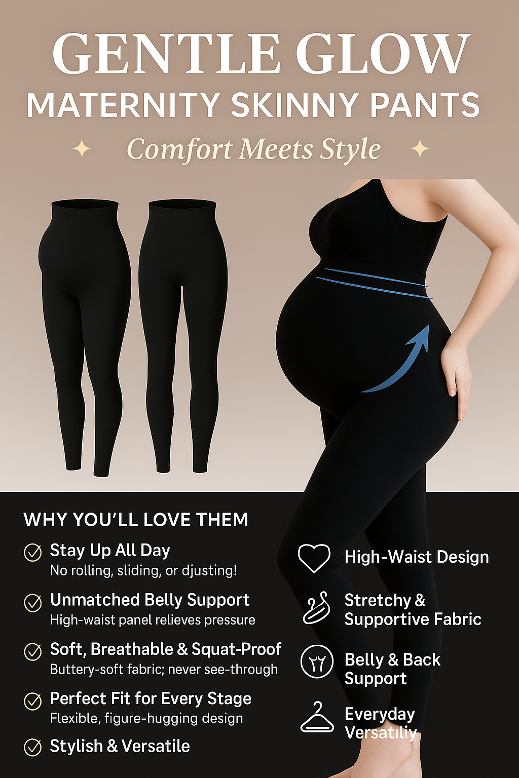 Gentle Glow Maternity Skinny Pants